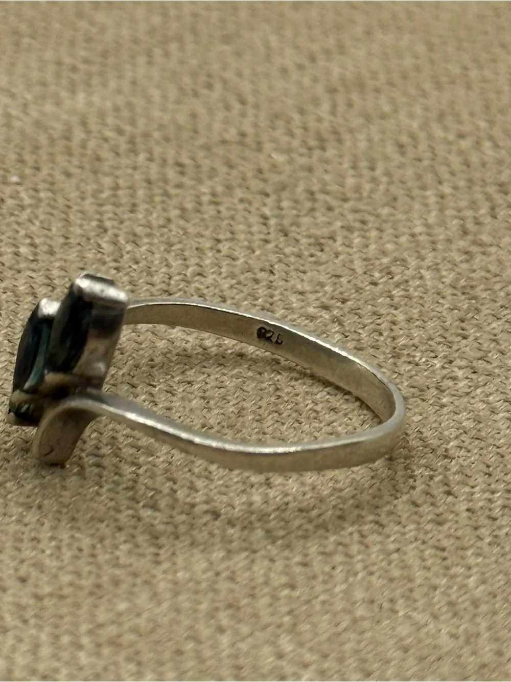 Sterling Silver Teal Marquise cut sapphire Stone Ring - Elegant Women’s Jewelry